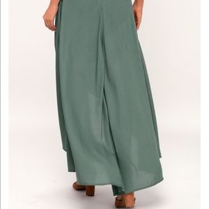 Ambrosio sage green high-low maxi skirt
